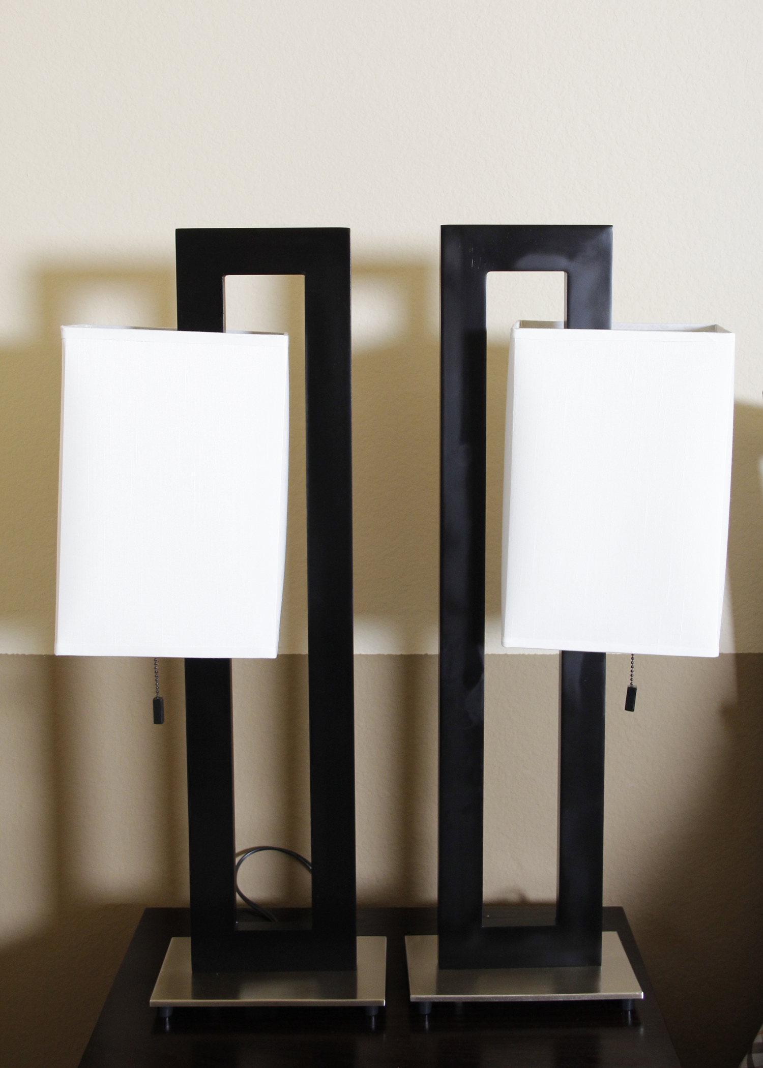 Pair of Modern Metal Lamps