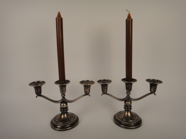 Pair of Pilgrim E.P.N.S. Pewter Candle Holders