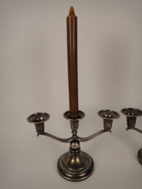 Pair of Pilgrim E.P.N.S. Pewter Candle Holders