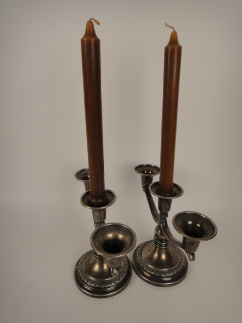 Pair of Pilgrim E.P.N.S. Pewter Candle Holders