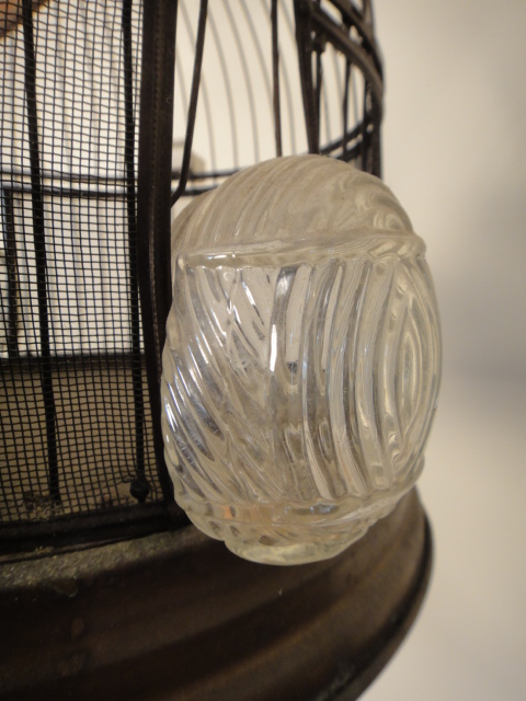 Vintage Copper and Brass Bird Cage on Stand