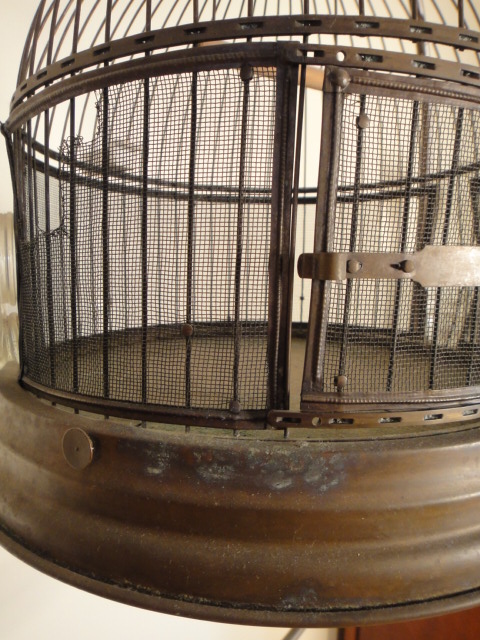 Vintage Copper and Brass Bird Cage on Stand