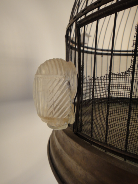 Vintage Copper and Brass Bird Cage on Stand