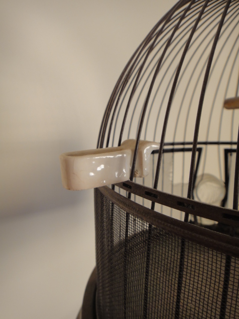 Vintage Copper and Brass Bird Cage on Stand