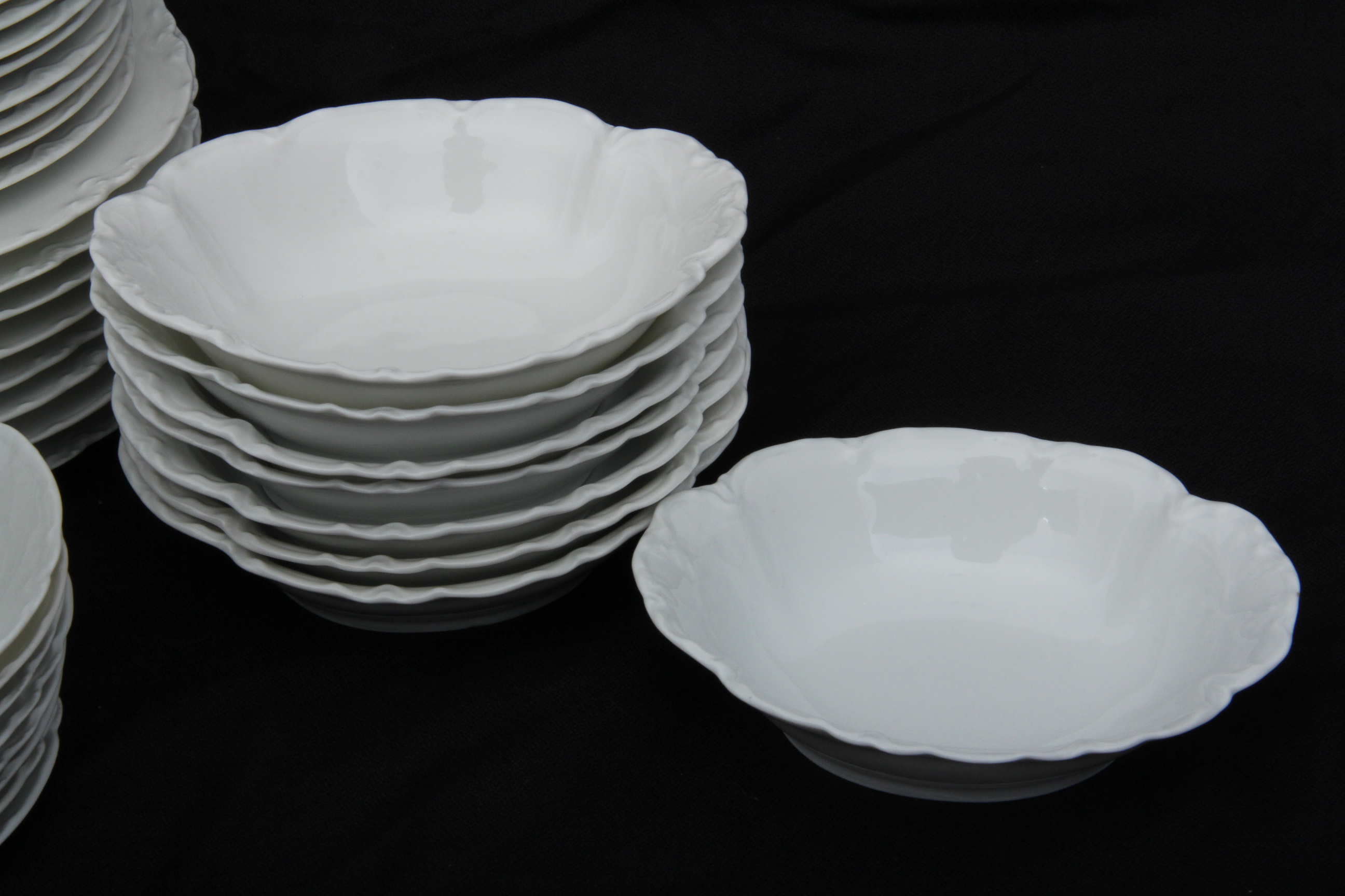 White Haviland Placesettings for Eight