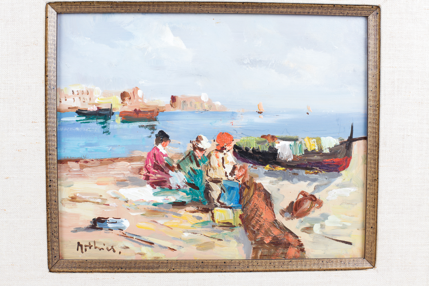 Impressionist Beach Scene Oil Painting