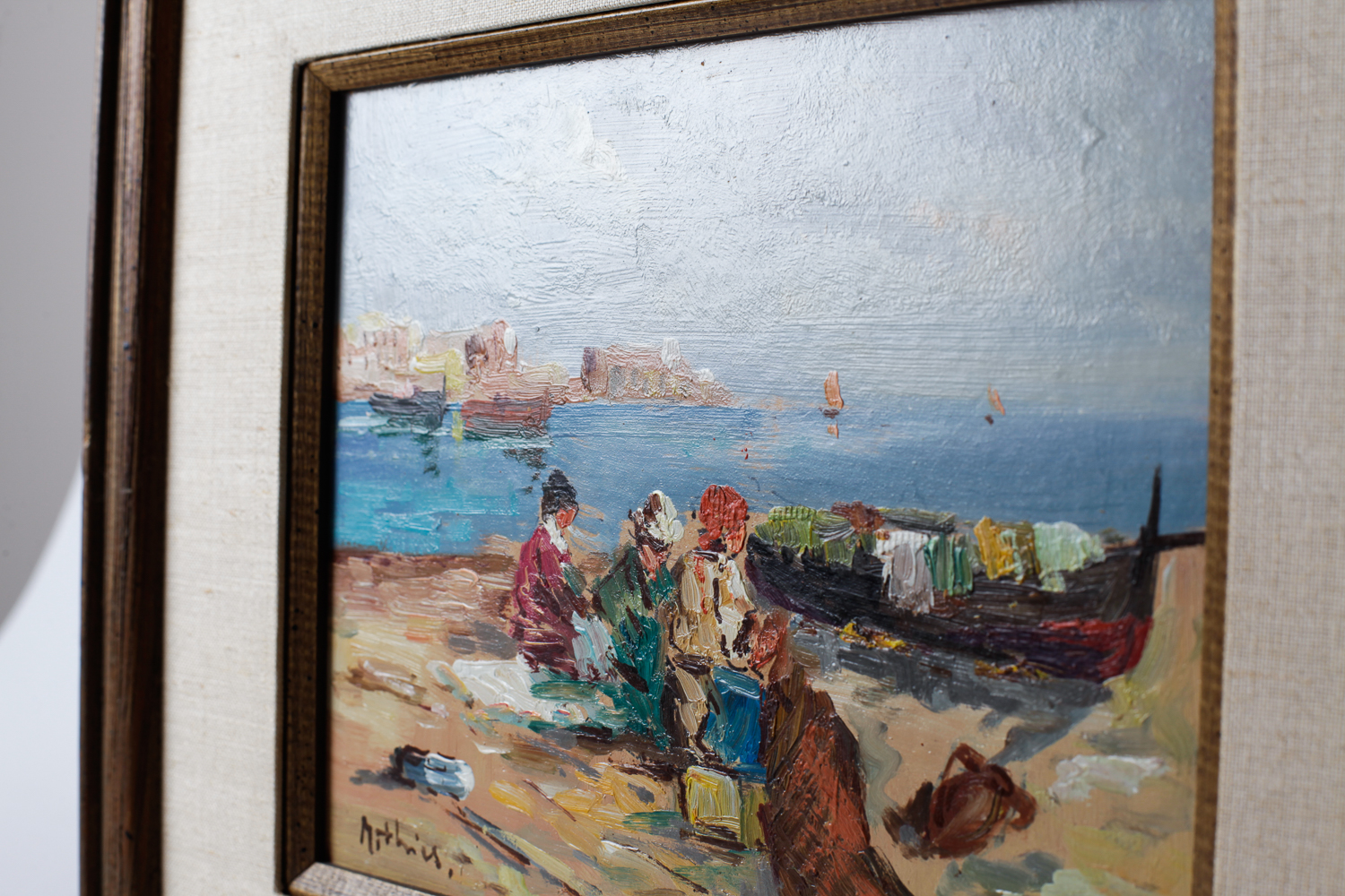 Impressionist Beach Scene Oil Painting