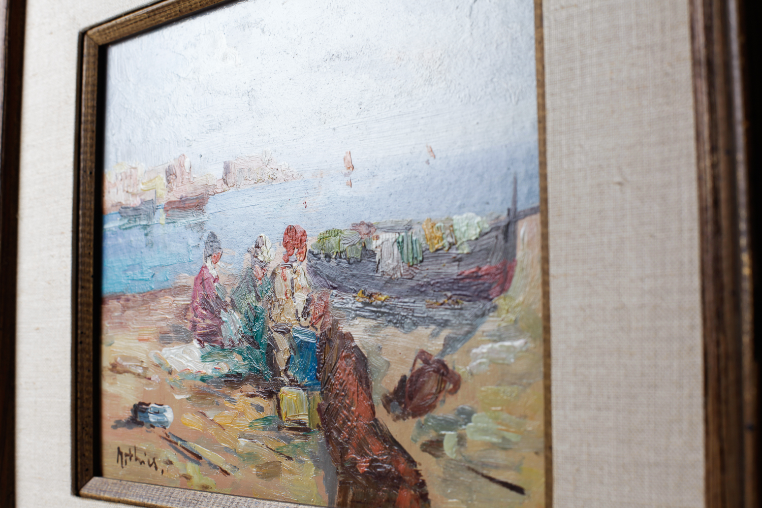 Impressionist Beach Scene Oil Painting