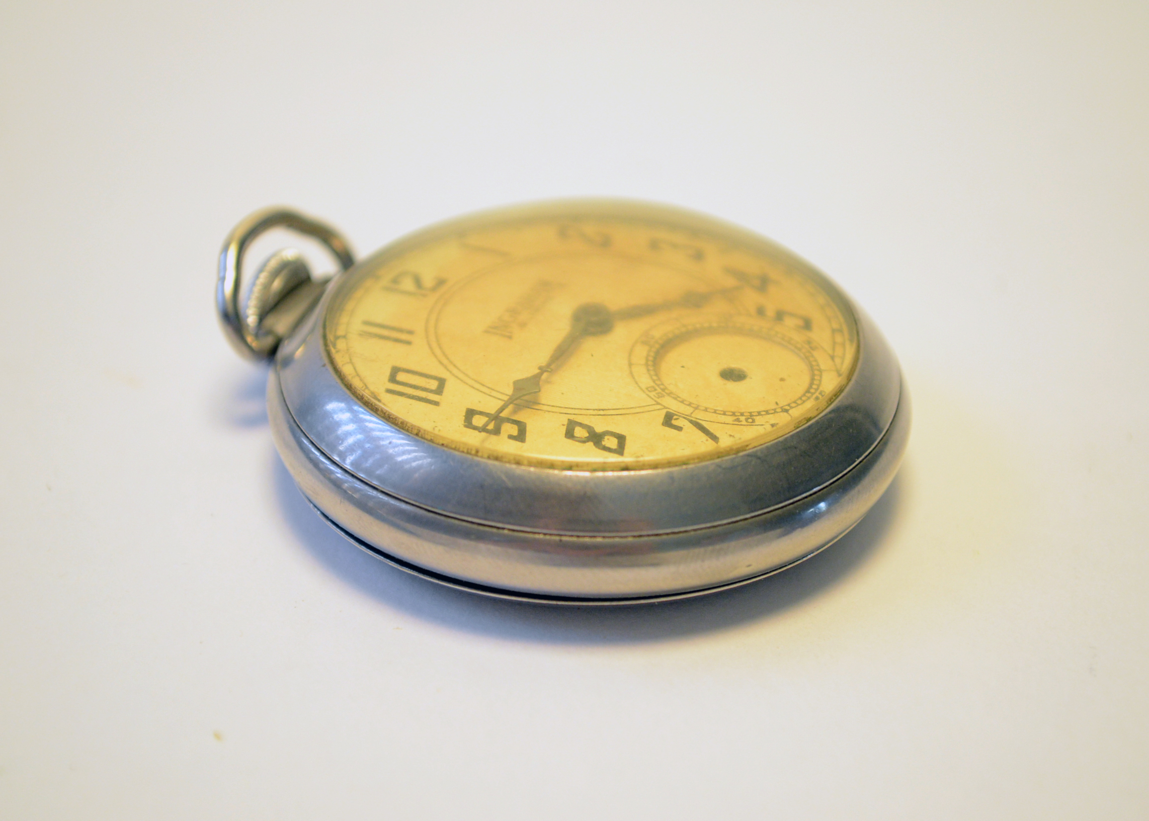 Ingraham Biltmore Stainless Steel Pocket Watch