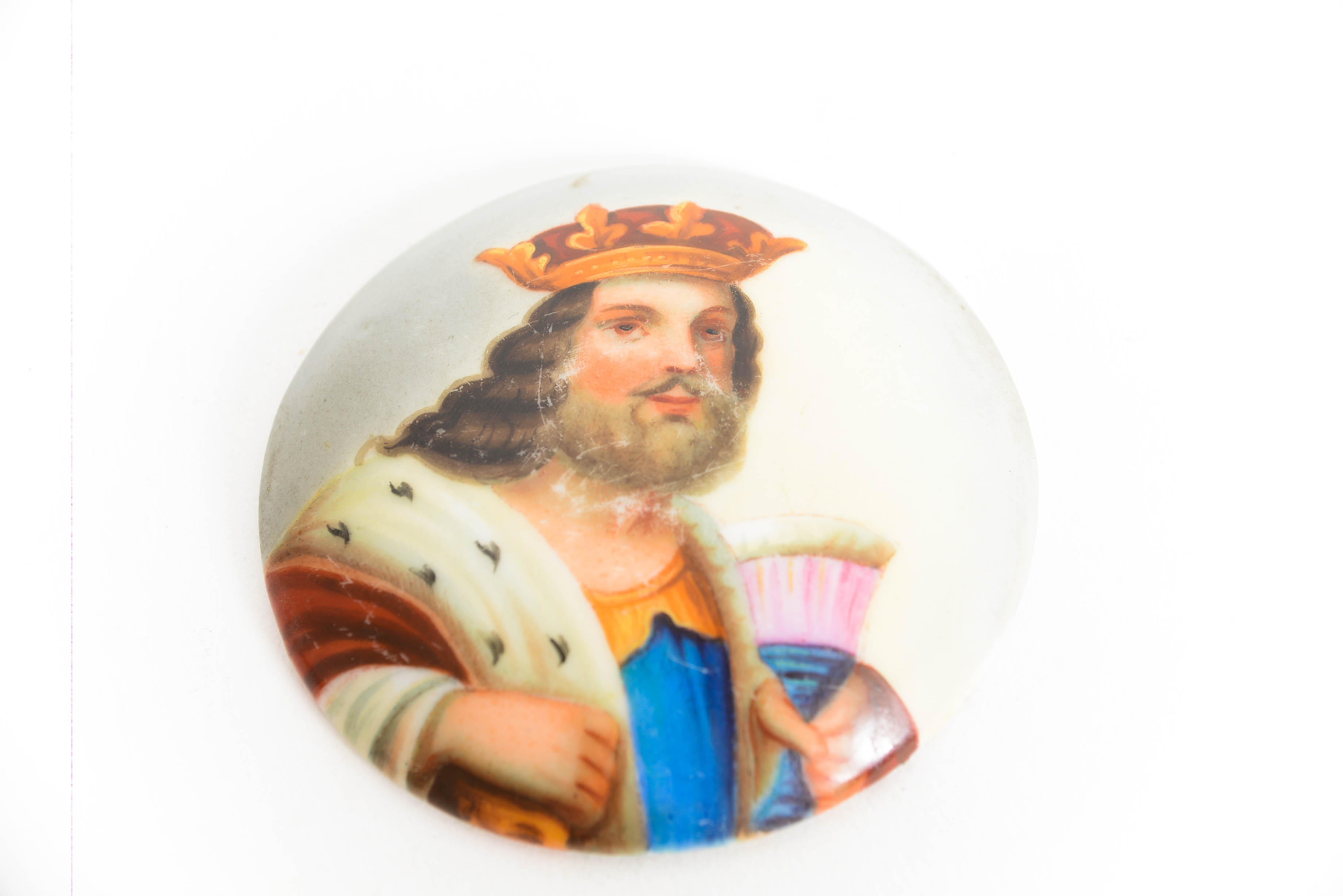 Antique Porcelain Beer Stein Lid Decoration