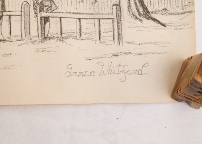 Original Pencil Drawing of Colonial Williamsburg