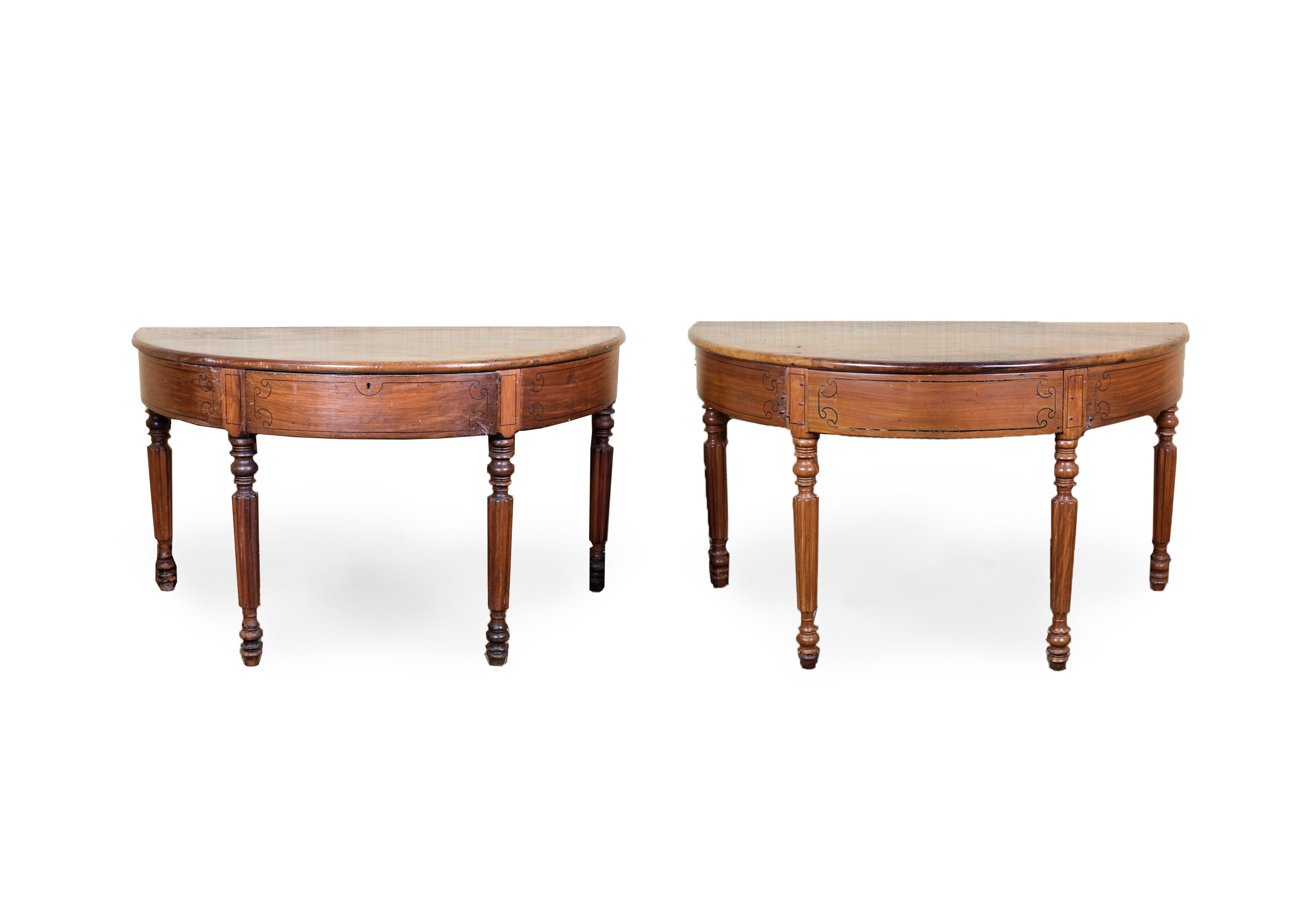 Pair of Antique Demilune Tables EBTH