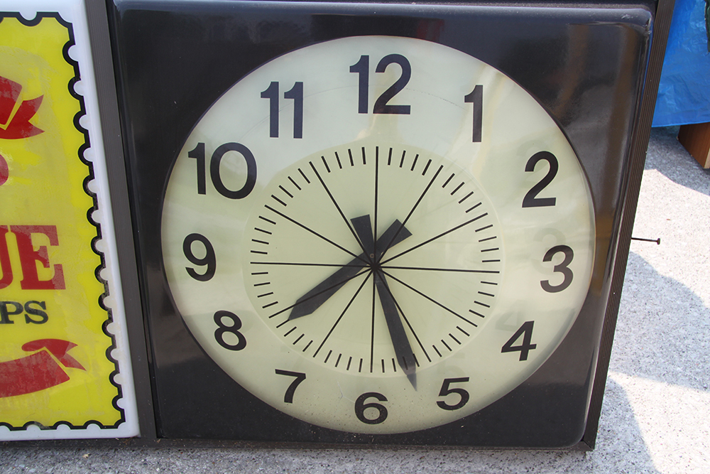 Large Storefront Clock with Sign