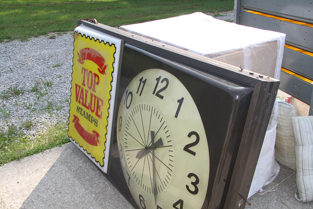 Large Storefront Clock with Sign