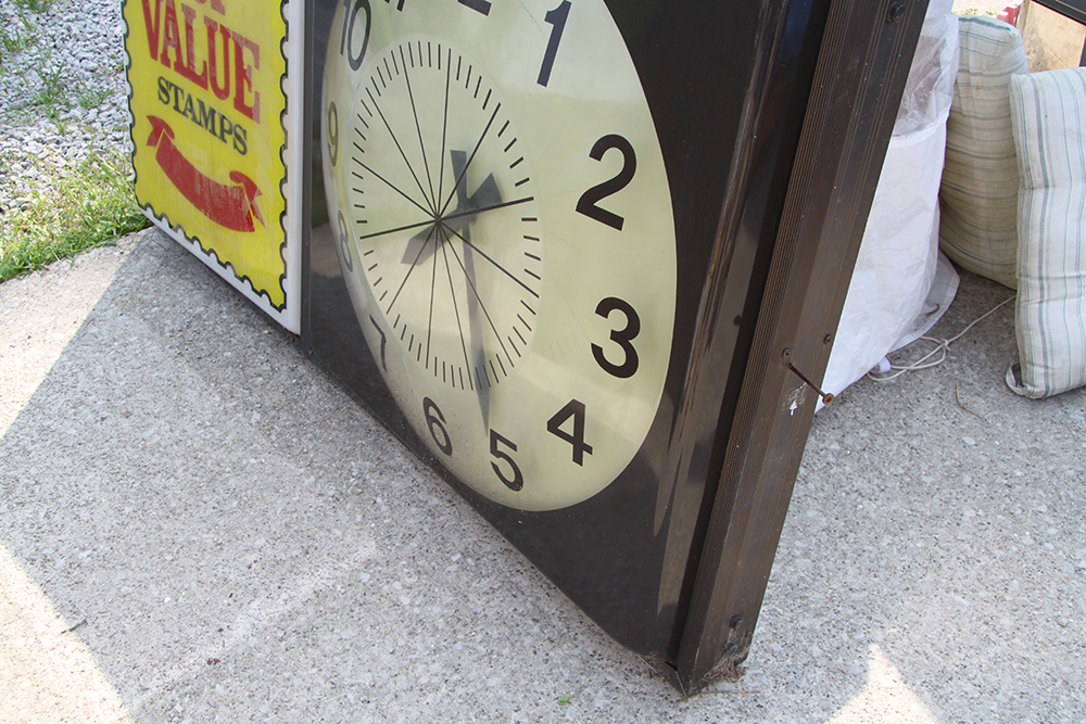 Large Storefront Clock with Sign