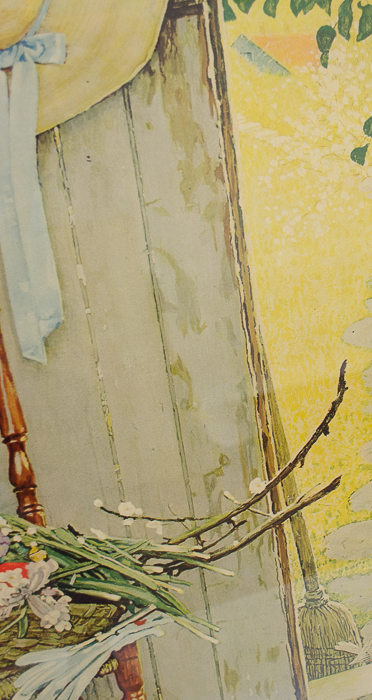 Signed Norman Rockwell Spring Flowers Print 1969