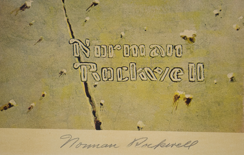 Signed Norman Rockwell Spring Flowers Print 1969