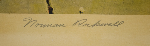 Signed Norman Rockwell Spring Flowers Print 1969