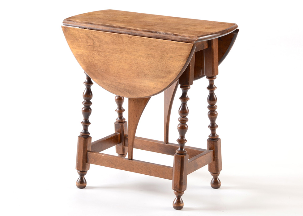 Vintage Drop-Leaf End Table