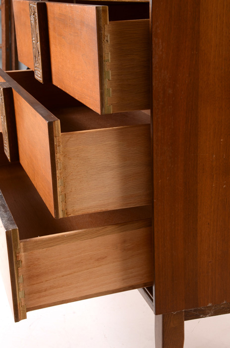 Bassett Mid Century Modern "Mayan" Pull-down Desk with Drawers