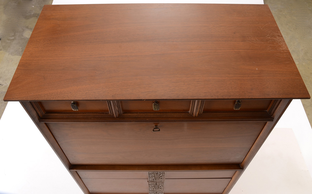 Bassett Mid Century Modern "Mayan" Pull-down Desk with Drawers