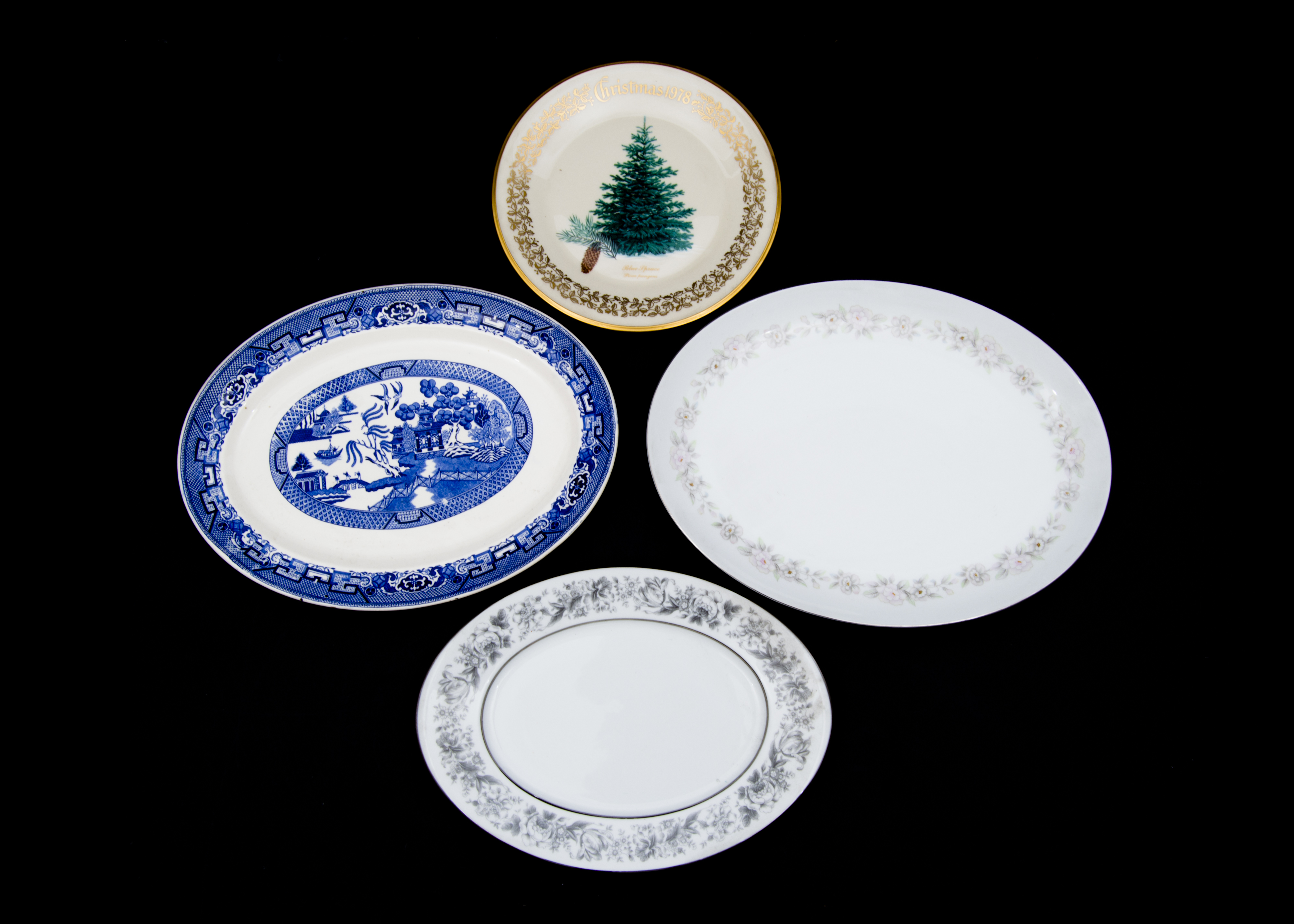 Occasional Serving Platters Including Lenox Christmas Plate