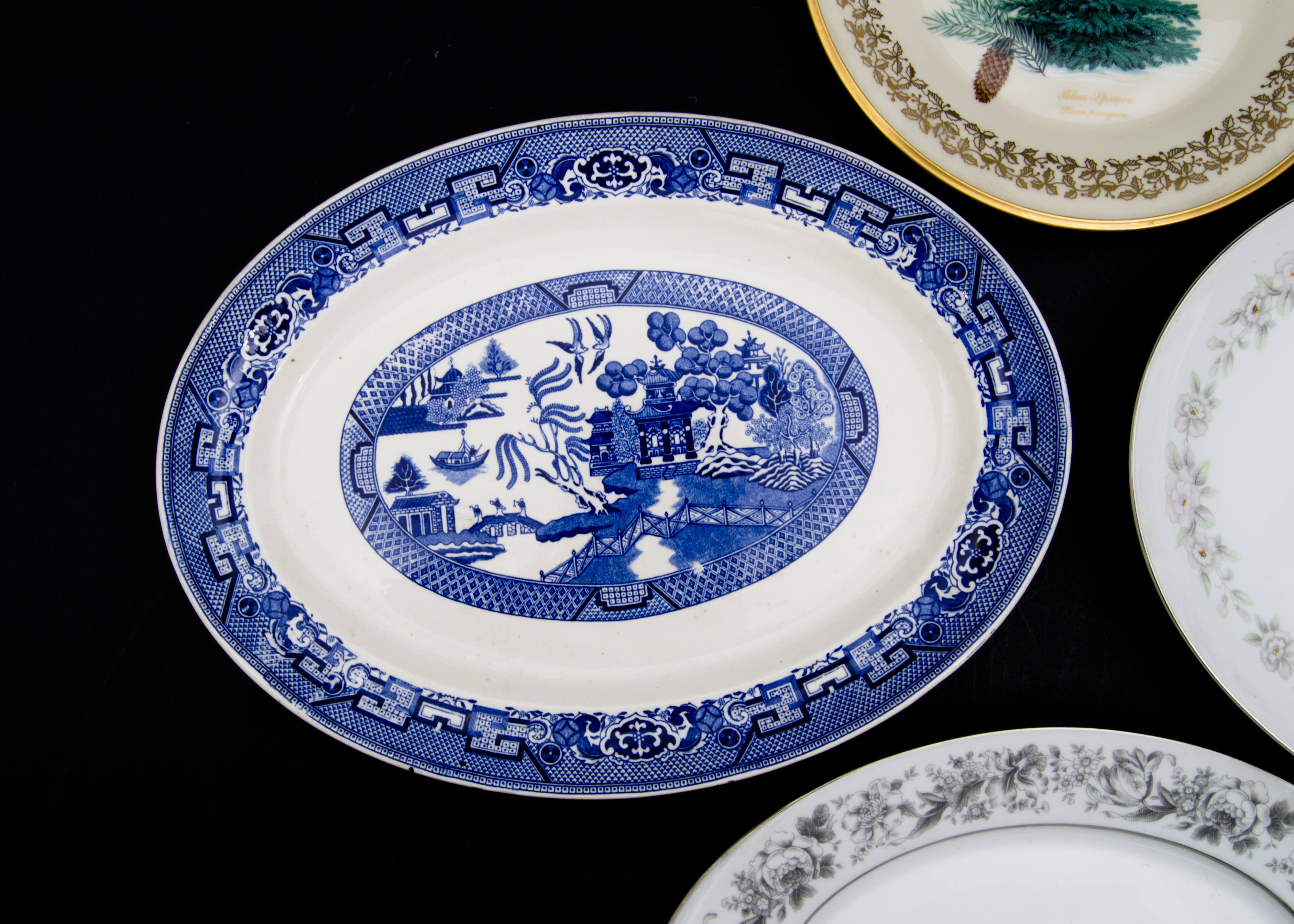 Occasional Serving Platters Including Lenox Christmas Plate