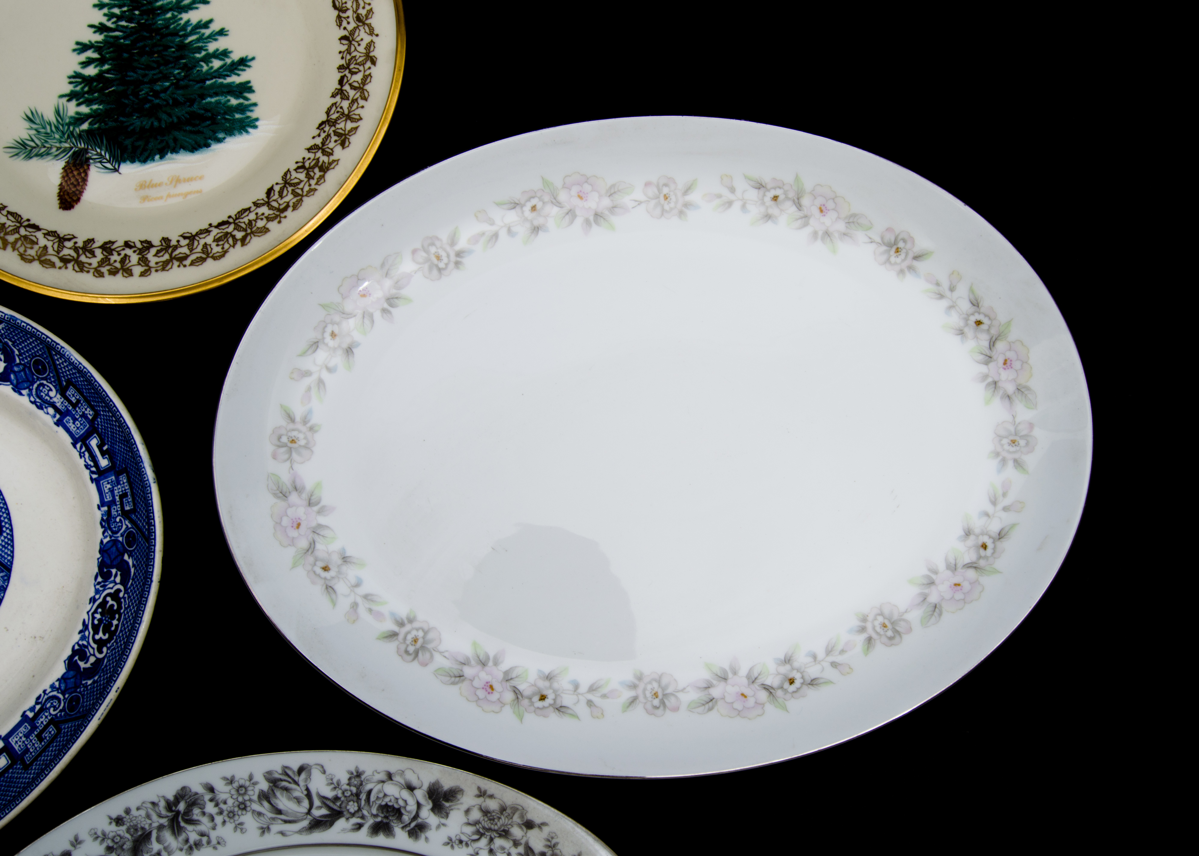 Occasional Serving Platters Including Lenox Christmas Plate