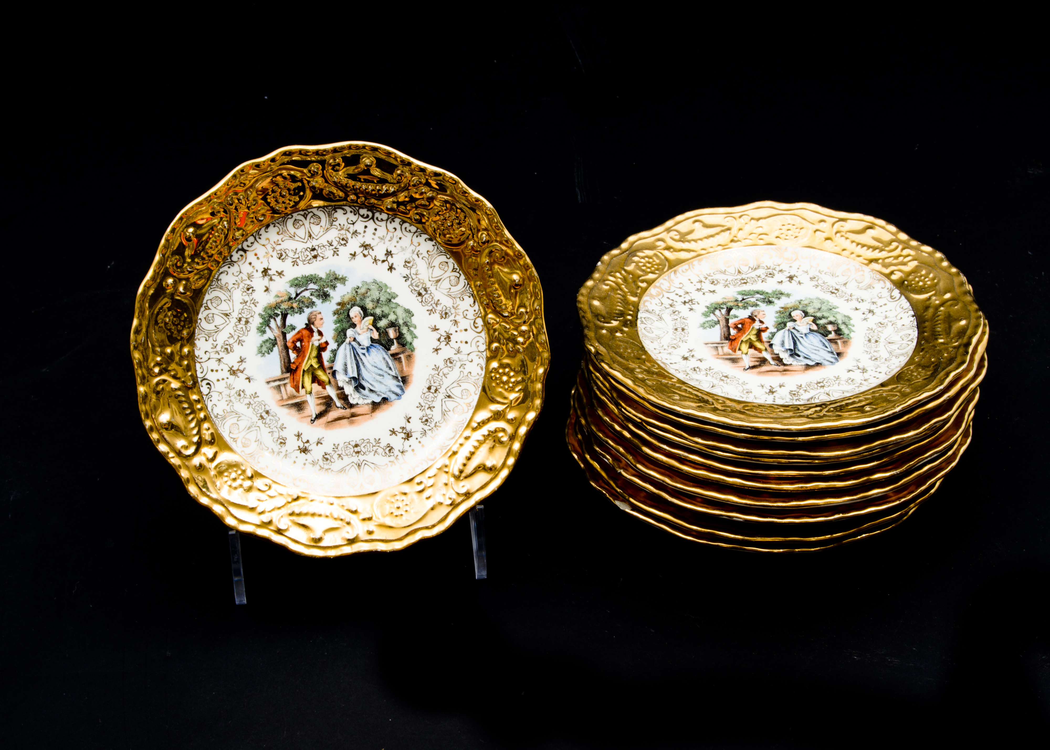 1930s 22 Karat Gold China Set - "Adam Antique" by Steubenville