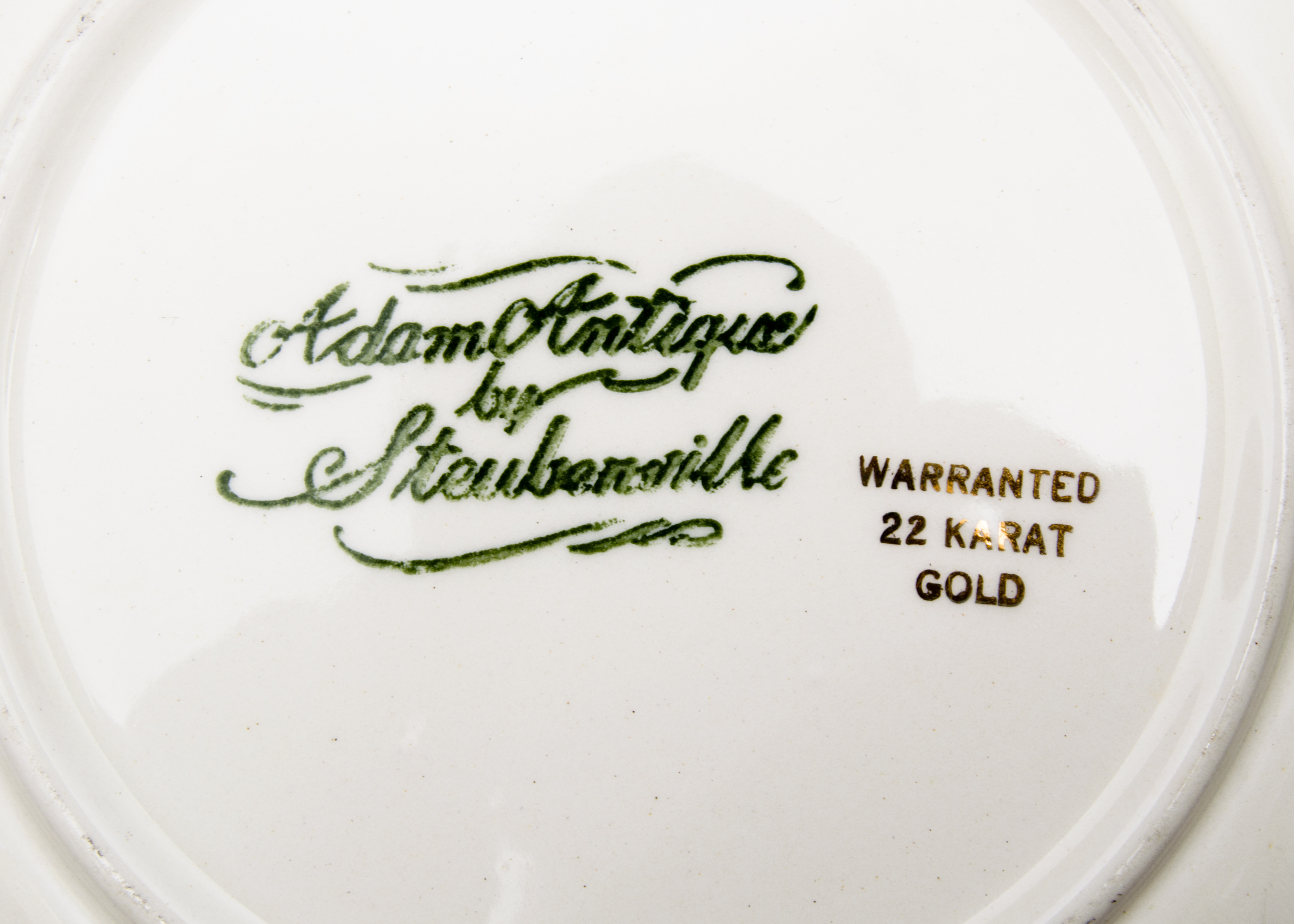 1930s 22 Karat Gold China Set - "Adam Antique" by Steubenville