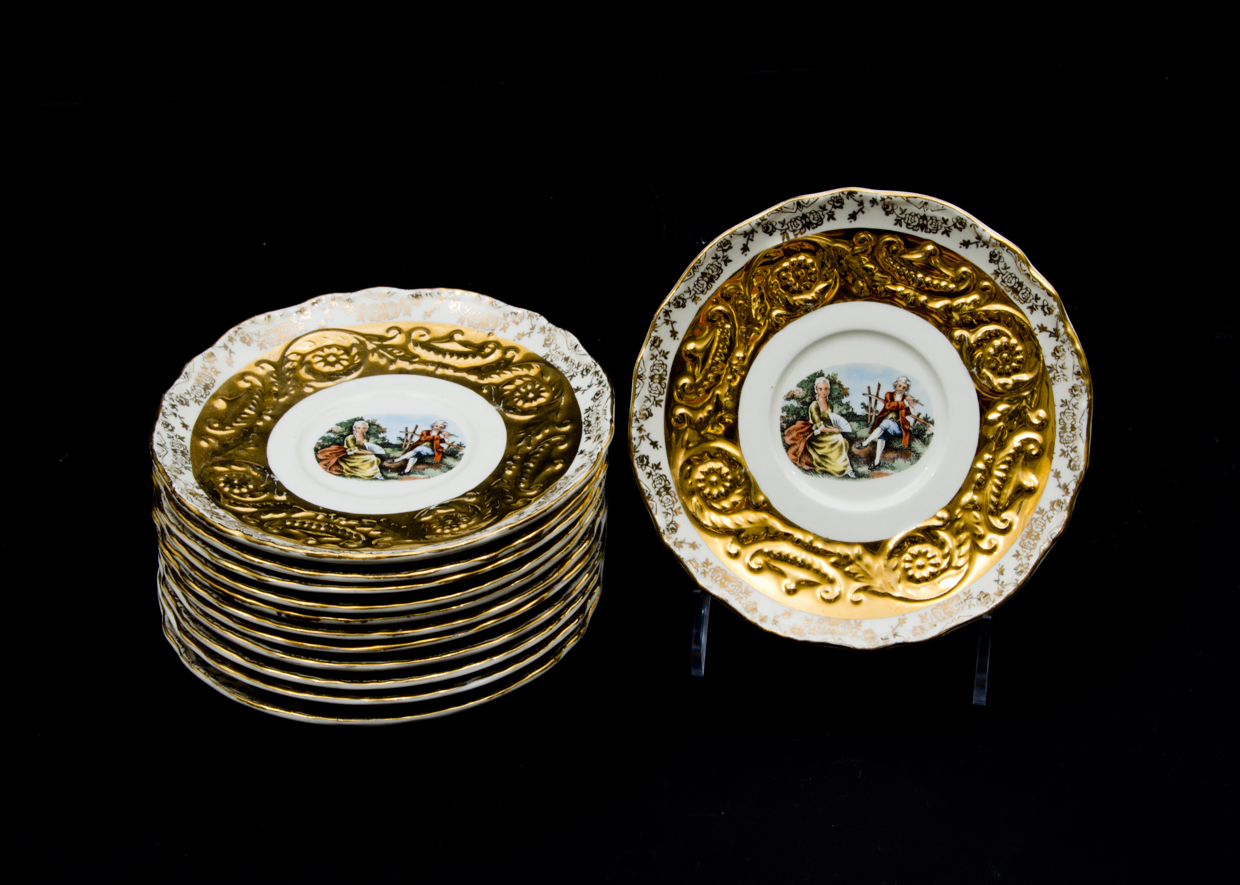 1930s 22 Karat Gold China Set - "Adam Antique" by Steubenville