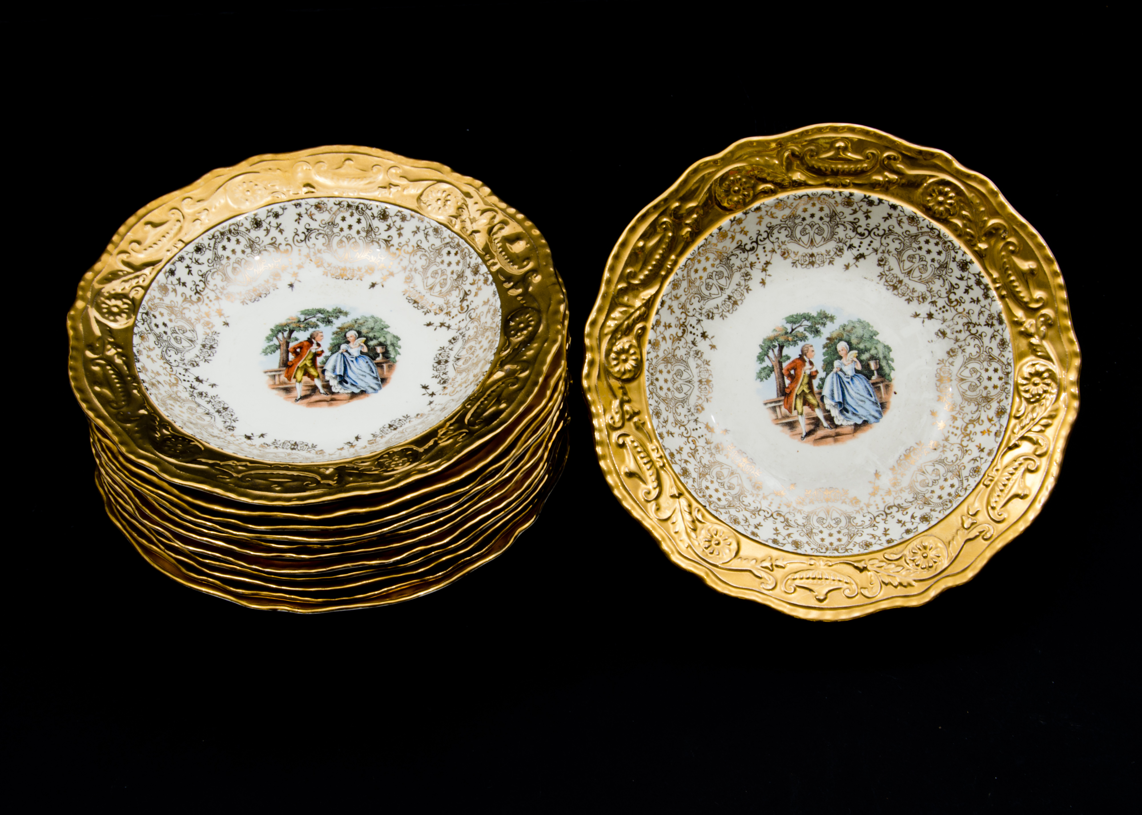 1930s 22 Karat Gold China Set - "Adam Antique" by Steubenville