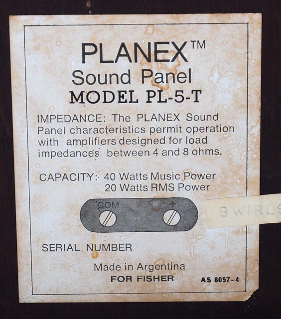 Pair Planex Speaker Panels Models PL-5-R and PL-5-T