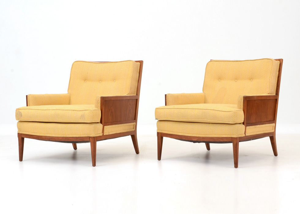 Pair of Mid Century Modern Walnut Side Chairs