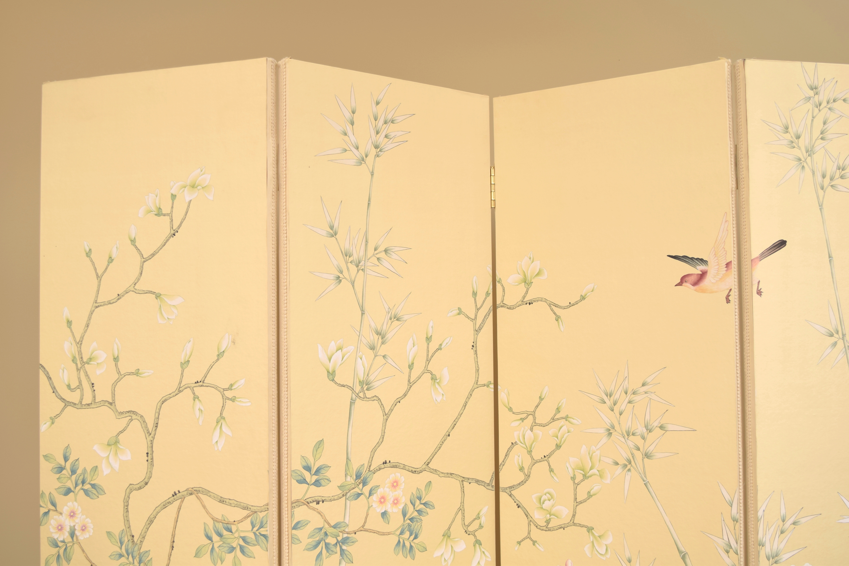 Degournay Silk Folding Panel Screen