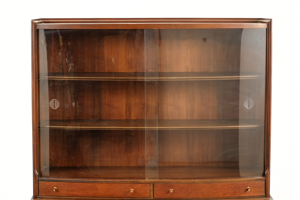 Mid Century Modern Walnut China Cabinet