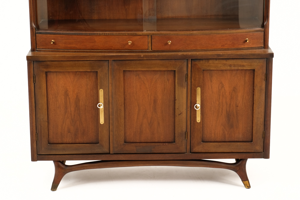 Mid Century Modern Walnut China Cabinet