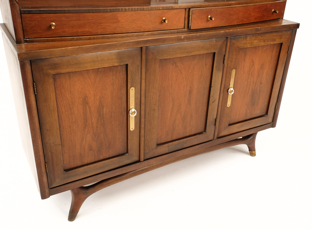 Mid Century Modern Walnut China Cabinet
