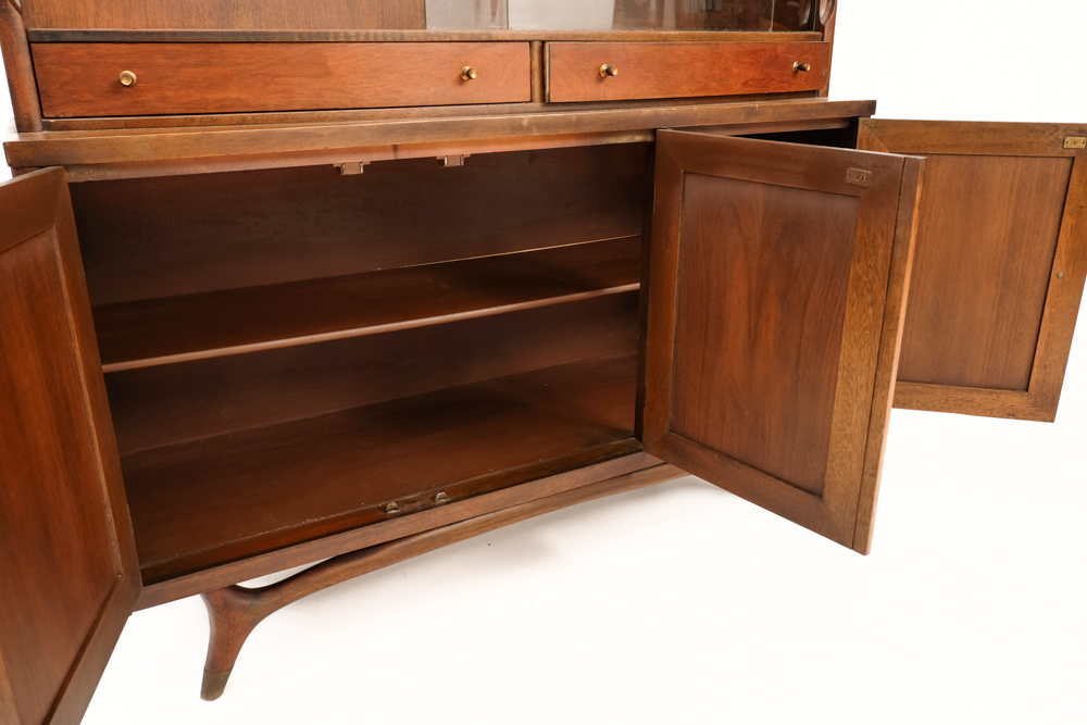 Mid Century Modern Walnut China Cabinet