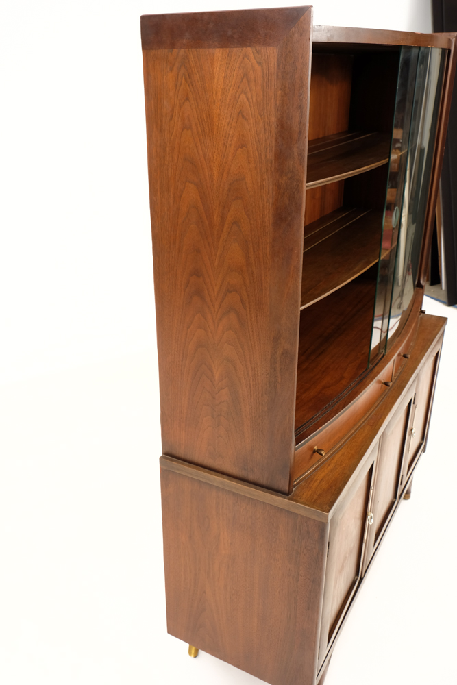 Mid Century Modern Walnut China Cabinet