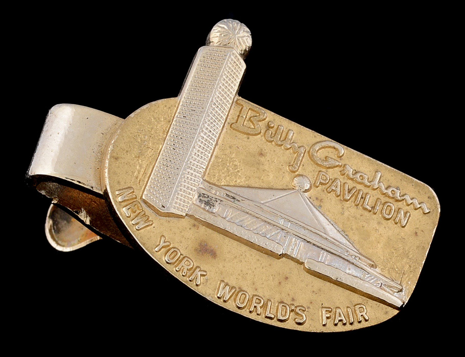 1965 World's Fair Billy Graham Pavilion Cufflinks and Tie Clip