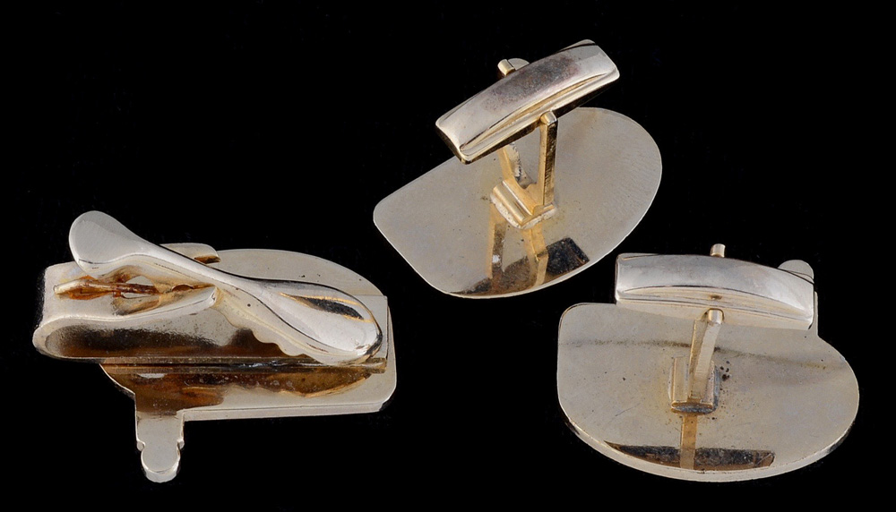 1965 World's Fair Billy Graham Pavilion Cufflinks and Tie Clip