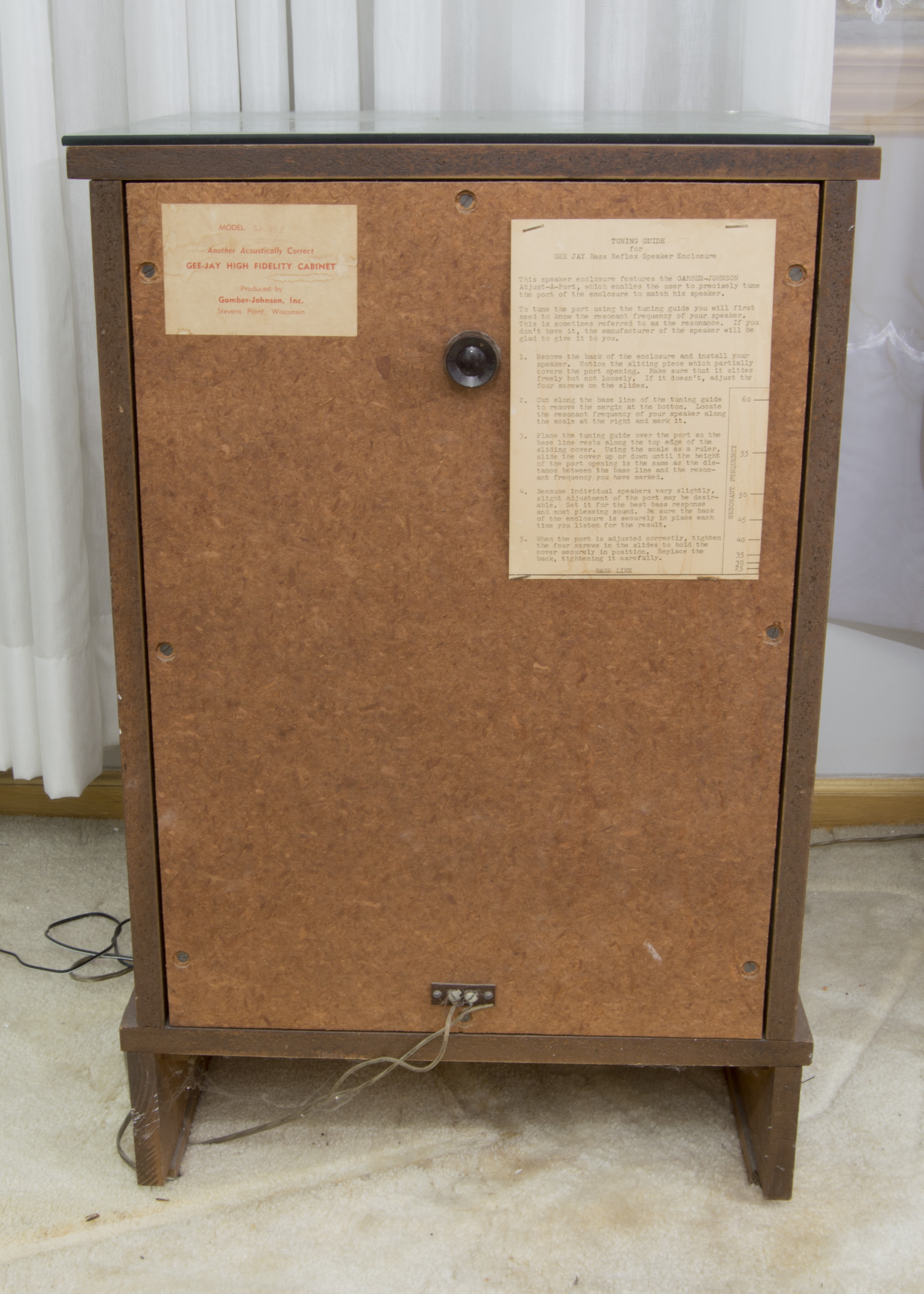 Set of Vintage Gee-Jay High Fidelity Oak Speaker Cabinets