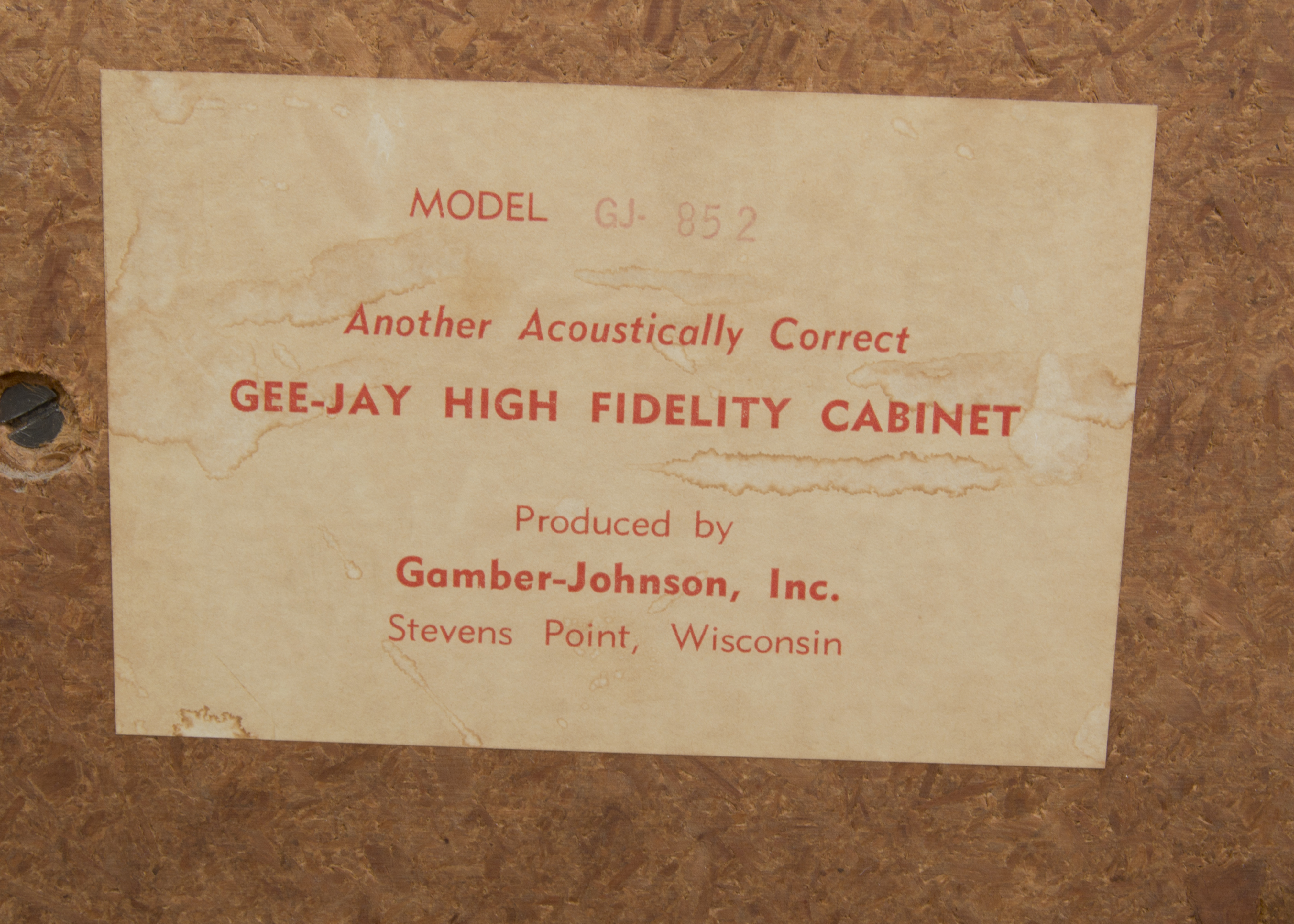 Set of Vintage Gee-Jay High Fidelity Oak Speaker Cabinets