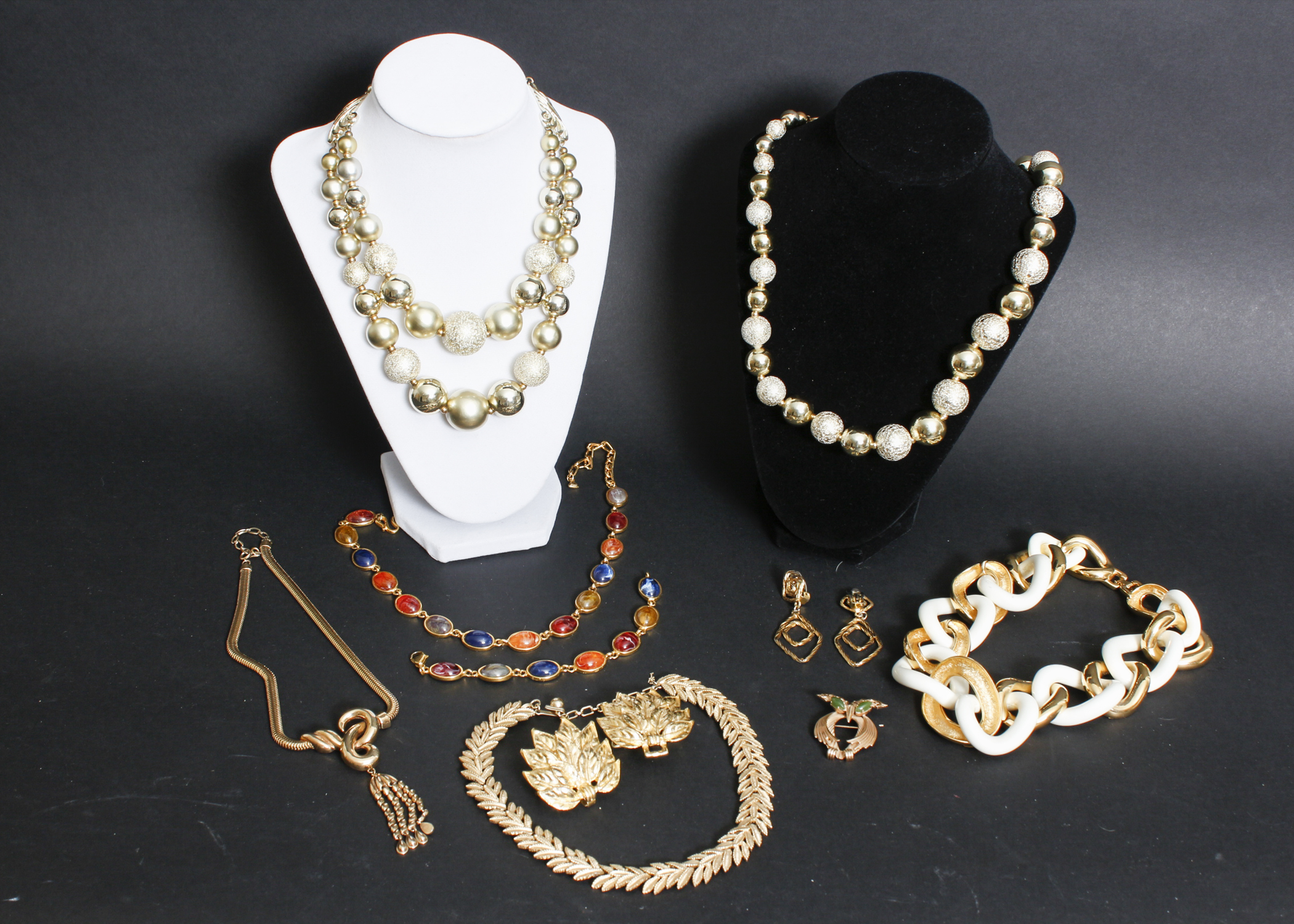Collection of Gold Tone Costume Jewlery
