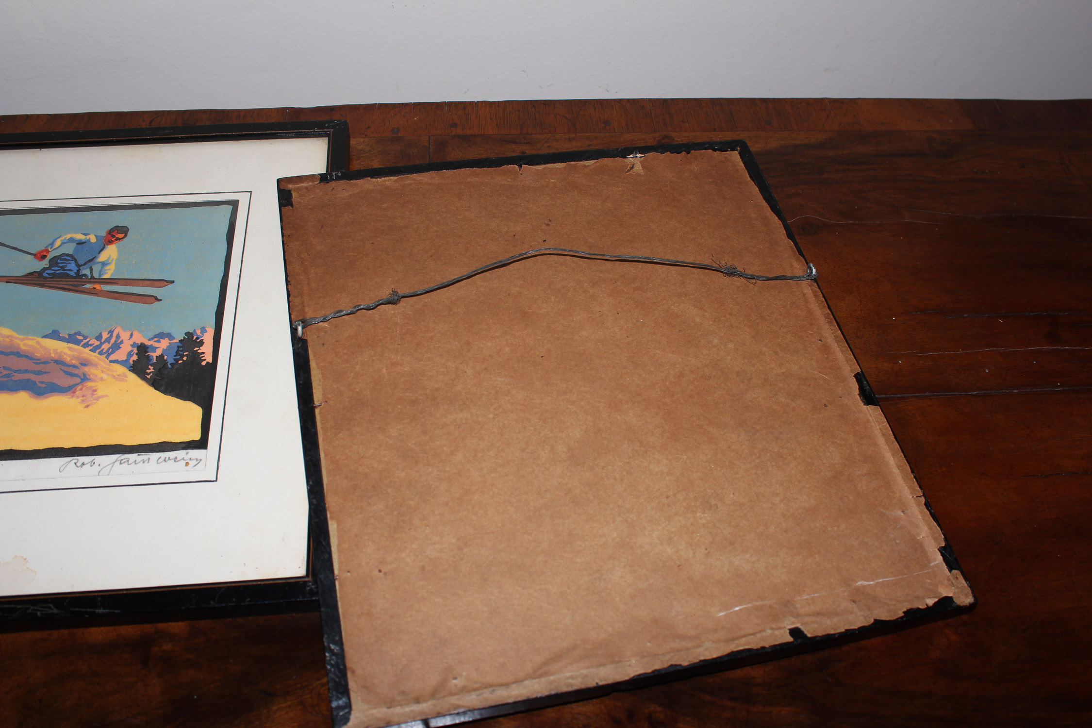 Pair of Framed Ski Prints