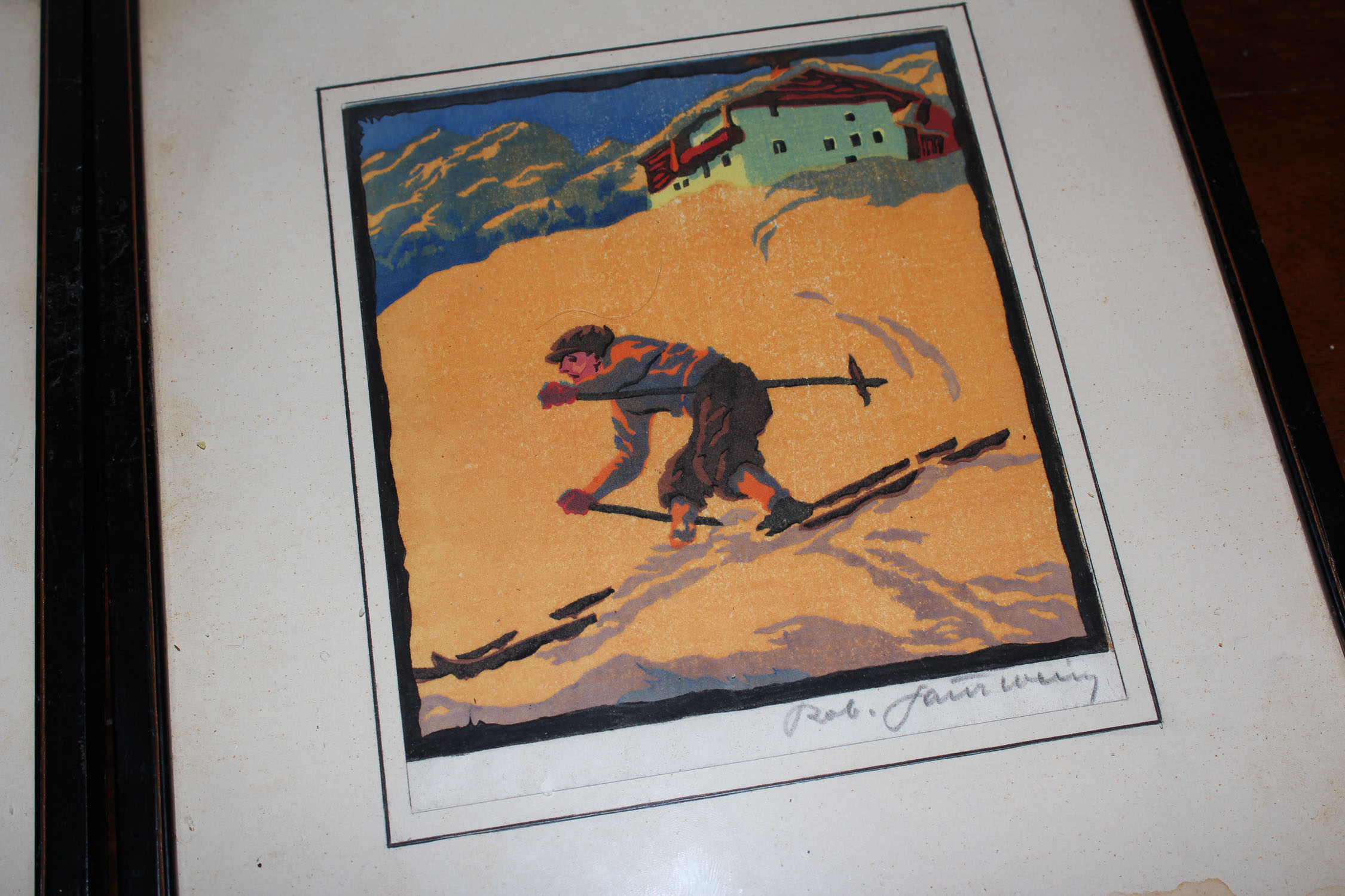 Pair of Framed Ski Prints