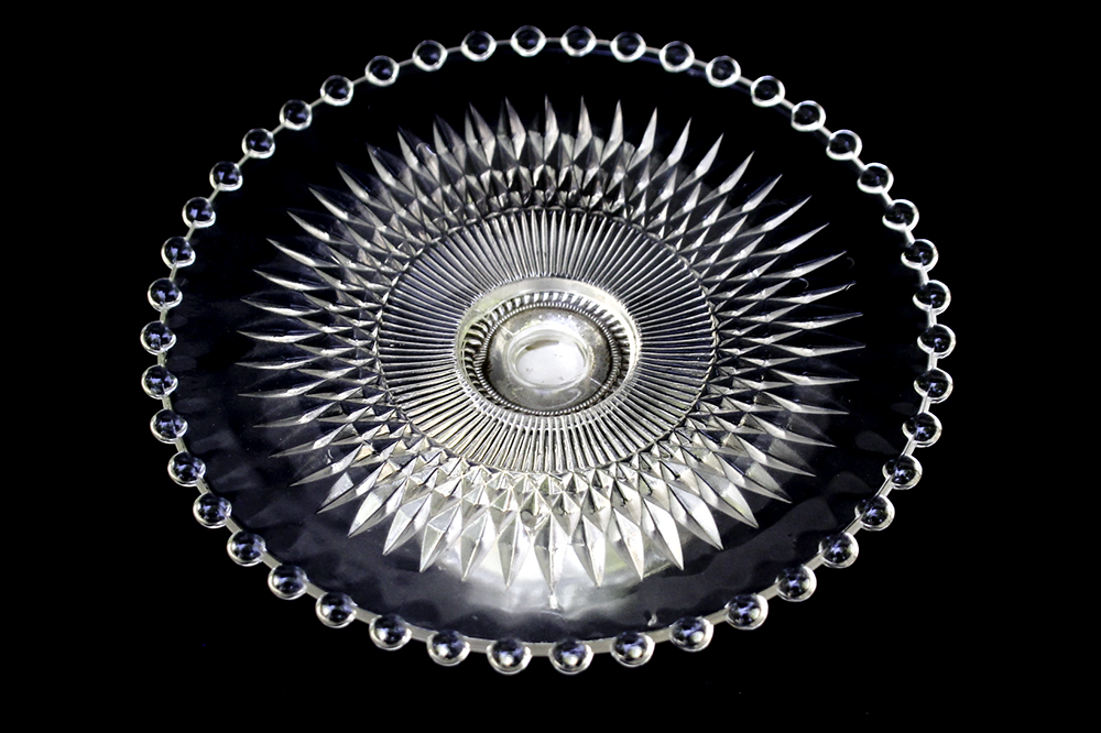 Vintage Duchin Creations Glass and Sterling Silver Pastry Plate
