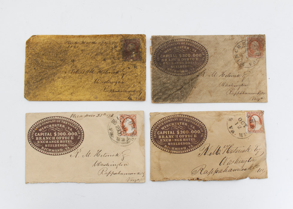 Four 19th Century Envelopes with Original Stamps