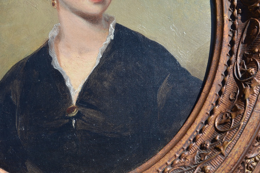 Thomas B. Read Original Oil Painting "Portrait of a Young Woman"